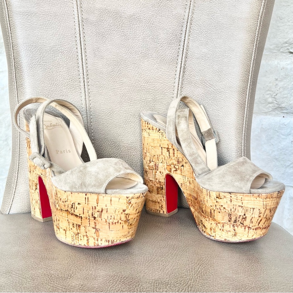 Christian Louboutin Dombasle 160 Beige Nude Strappy Heels Euro 39